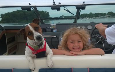 My 2 Best Girls are always together and  get the best seat on the boat